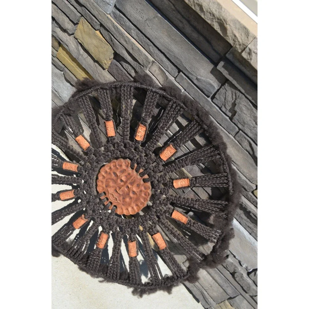 Vintage Macrame Earthy Large Wall Hanging Celestial Native Boho Mandala Hippie
